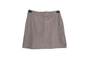 Emmash Paris suede zachte rok grijs met zilveren studs L