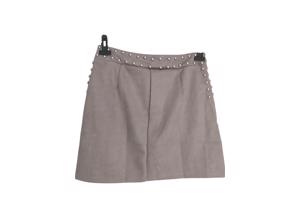 Emmash Paris suede zachte rok grijs met zilveren studs L