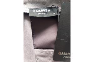 Emmash Paris suede zachte rok grijs met zilveren studs L