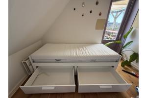 IKEA BRIMNES Bedbank met 2 lades & 2 matrassen (160x200 cm)