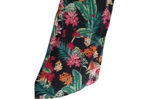 Luchtige zomerjurk zwart groen oranje rood L