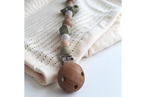 Speenkoord lang nek dino khaki beige