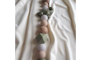 Speenkoord lang nek dino khaki beige