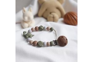 Speenkoord lang nek dino khaki beige