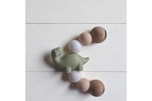 Speenkoord lang nek dino khaki beige