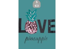 Glo-story t-shirt grijs love pineapple S