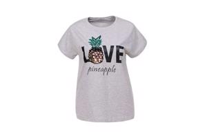 Glo-story t-shirt grijs love pineapple S