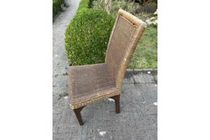 Eethoek stoelen van riet voor binnen 6 stuks