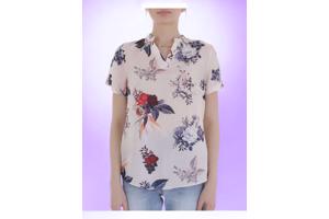 Metrofive bloemen shirt vhals lichtroze XL/42