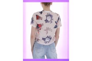 Metrofive bloemen shirt vhals lichtroze XL/42