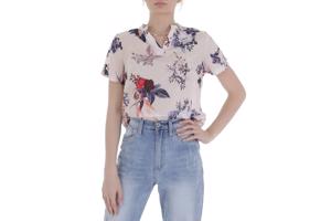 Metrofive bloemen shirt vhals lichtroze XL/42