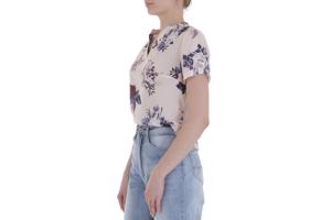 Metrofive bloemen shirt vhals lichtroze XL/42