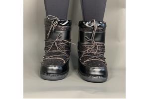 Snowboots glitter zwart dames