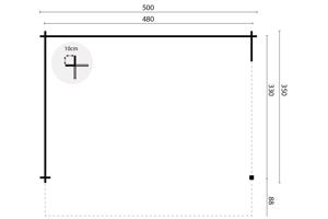 Blokhut - Tuinhuis Thüringen | 44 mm | vuren onbehandeld