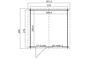 Blokhut Nina 275x230 Geïmpregneerd olijfgroen