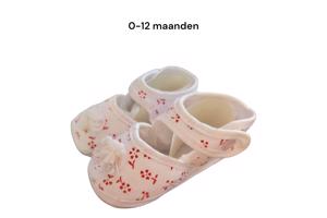 Junior Joy Babyschoenen Newborn Meisjes Wit Met Rode Bloemet