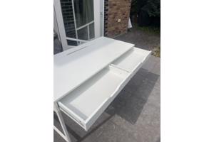 White Ikea Office Desk with Drawers