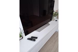 Witte massief houten (tv) dressoir met 2 lades