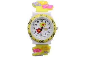 Horloge voor Kinderen - Bloemen - Kast 32 mm - Geel