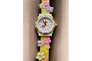 Horloge voor Kinderen - Bloemen - Kast 32 mm - Geel