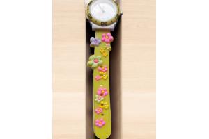 Horloge voor Kinderen - Bloemen - Kast 32 mm - Geel