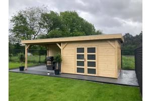Vuren Topvision Bosuil, 300 x 300 en luifel 400 cm, onbehand