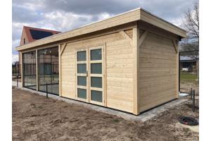 Vuren Topvision Bosuil, 300 x 300 en luifel 400 cm, onbehand