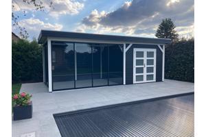 Vuren Topvision Bosuil, 300 x 300 en luifel 400 cm, onbehand