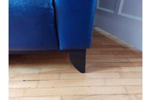 Blauwe leren 3 sits bank