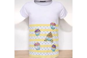 Glo-Story cupcakes t-shirt geel 104