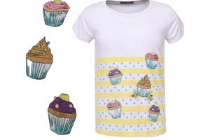 Glo-Story cupcakes t-shirt geel 104