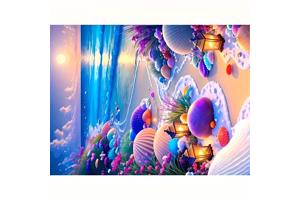 nr 15 Diamond Painting fantasy strand 50x40cm (vierkant)