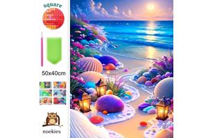 nr 15 Diamond Painting fantasy strand 50x40cm (vierkant)