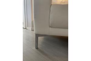 Witte leren stoel fauteuil designer