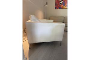 Witte leren stoel fauteuil designer