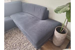Ruime grijs/blauwe hoekbank