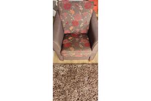 Fauteuil stof +poef en bankstel