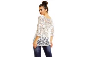 Mooi gehaakte trui   zwart of wit, 1 maat (36/42)   nieuw