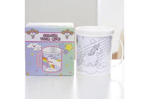 kleur je eigen beker - unicorn - met 3 tekeningen