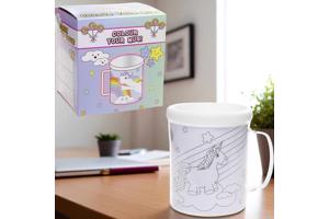 kleur je eigen beker - unicorn - met 3 tekeningen