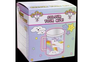 kleur je eigen beker - unicorn - met 3 tekeningen