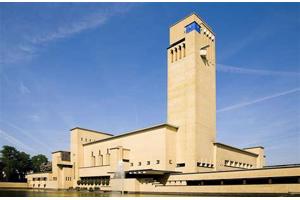 Prachtig sierbord met afbeelding raadhuis van Hilversum