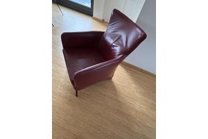 Rode, leren fauteuil