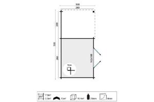 Blokhut - Tuinhuis Dora | 28 mm | vuren onbehandeld