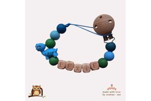 nr 1 noekies naam speenkoord Dino blauw groen