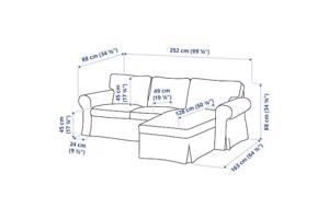 3-zits bank met chaise longue | IKEA Ektorp bank | Beige