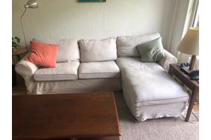 3-zits bank met chaise longue | IKEA Ektorp bank | Beige