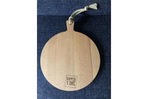 Houten serveerplank rond dipper time 30 cm hout borrelplank