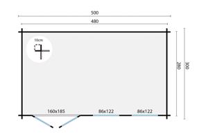 Blokhut - Tuinhuis Sadie | 40 mm | onbehandeld