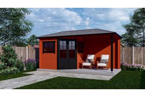 Blokhut 2555Z met overkapping